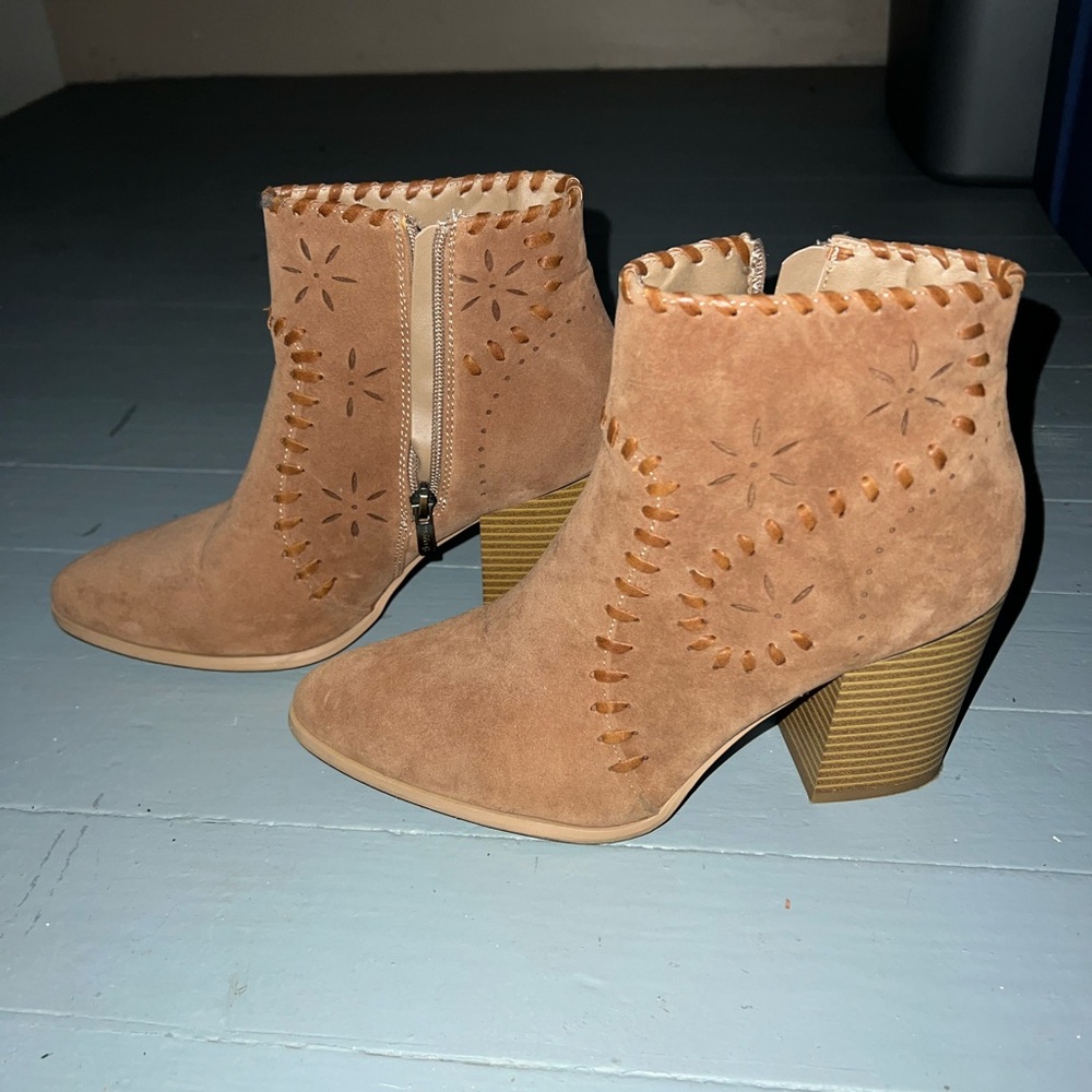 Stylish Tan Suede Ankle Booties